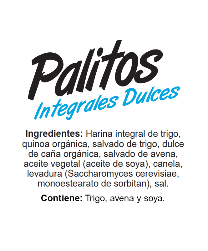 Ingredientes Palitos Integrales Dulces