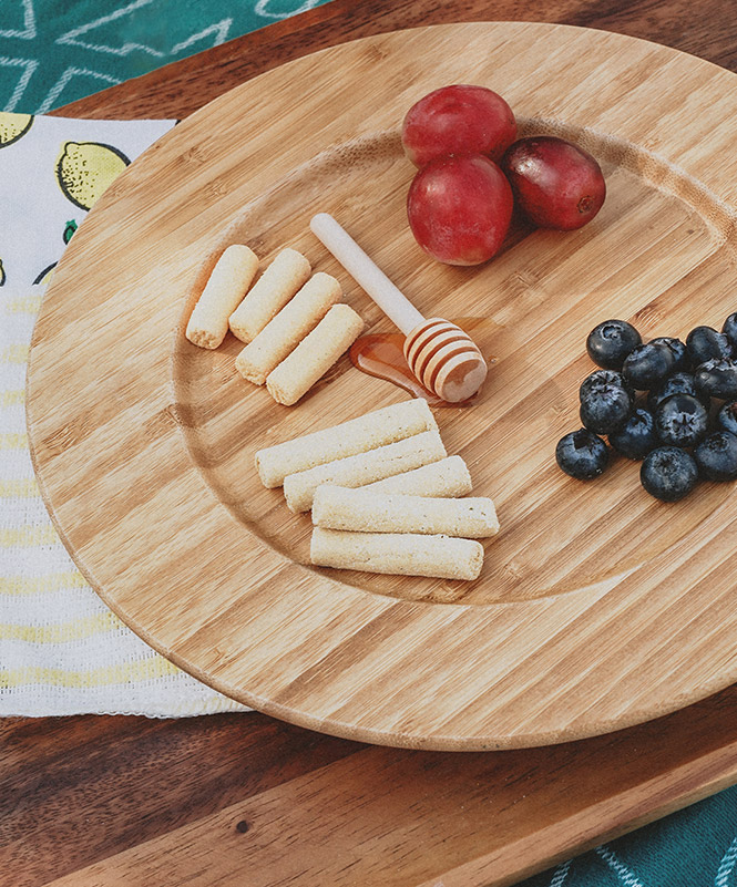 palitos de queso con frutas